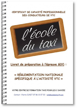 Livre épreuve G(V) pour VTC – L'école du Taxi
